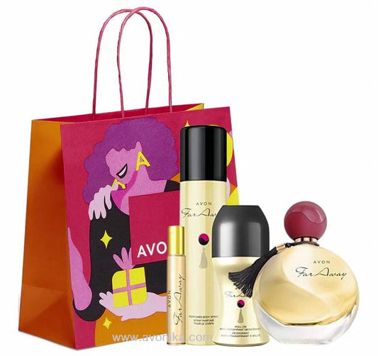 Parfum Far Away coffret cadeau avec 4 produits