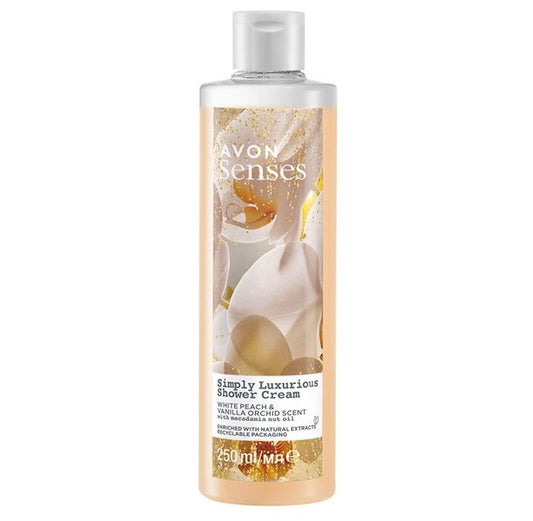 Avon Senses Simply Luxurious Duschcreme Pfirsich & Vanille-Orchidee 250 ml