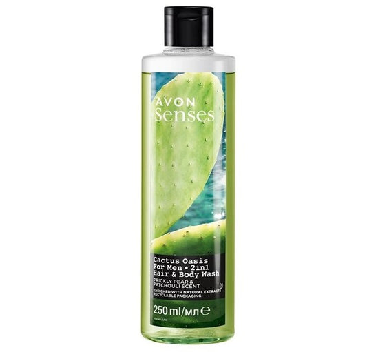 AVON Senses Cactus Oasis shampoo & gel douche pour homme 250 ml
