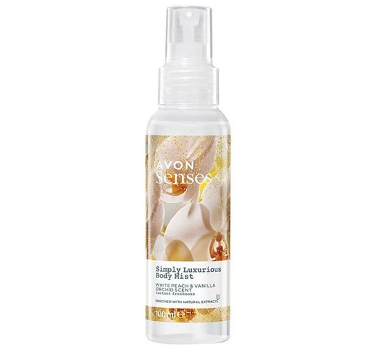 AVON lichaamsspray Simply Luxurious witte perzik en vanille